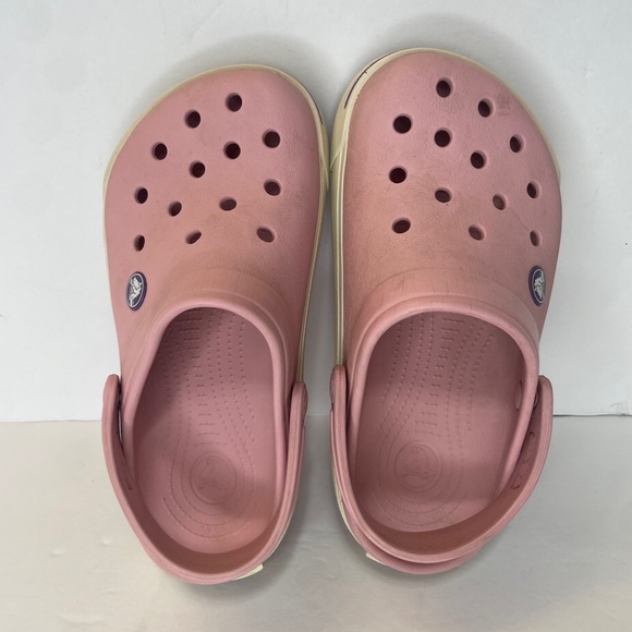 CROCS Other - CROCS Pink White young Girl Youth Size 2